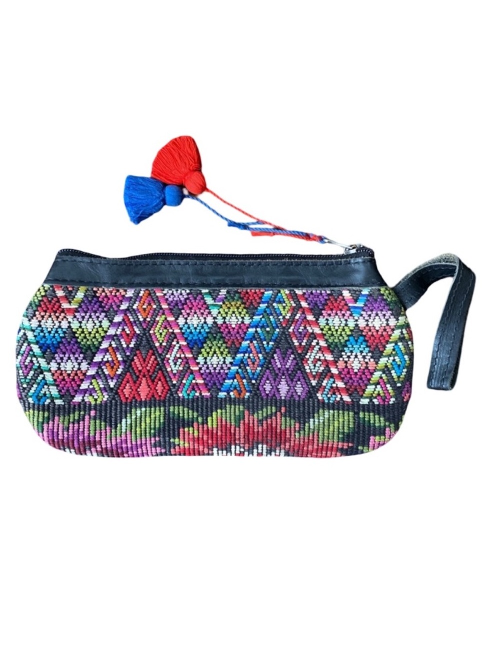 Nena & Co Pilgrim Handmade Leti Huipil Embroidered Upcycled Wristlet Clutch